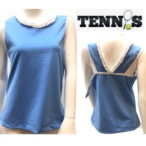 Chez Ami by Patsy Aiken Girls Blue Tennis Top 14